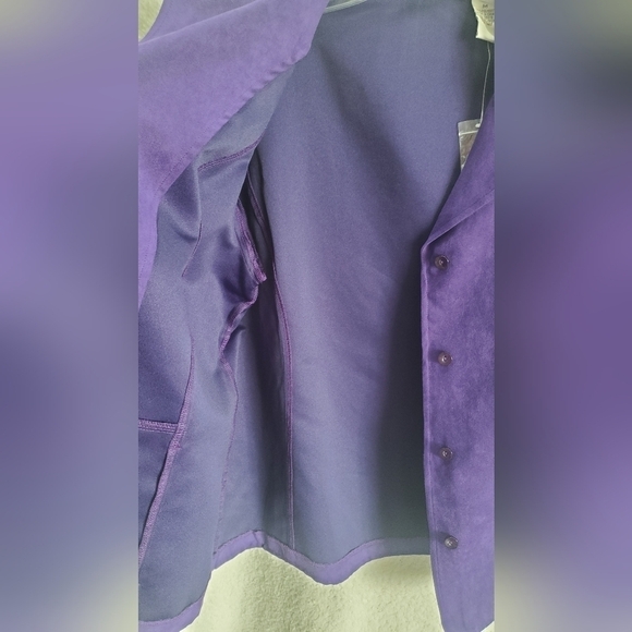 Draper and Damon  Velvet Purple Career Office Formal size M women’s Blazer - Picture 9 of 10